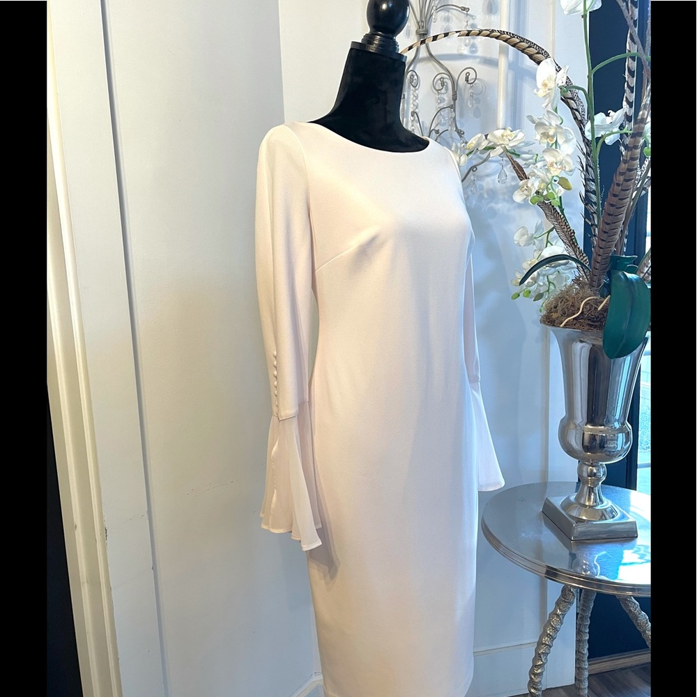 Calvin Klein Women's Chiffon Bell Sleeves Dress